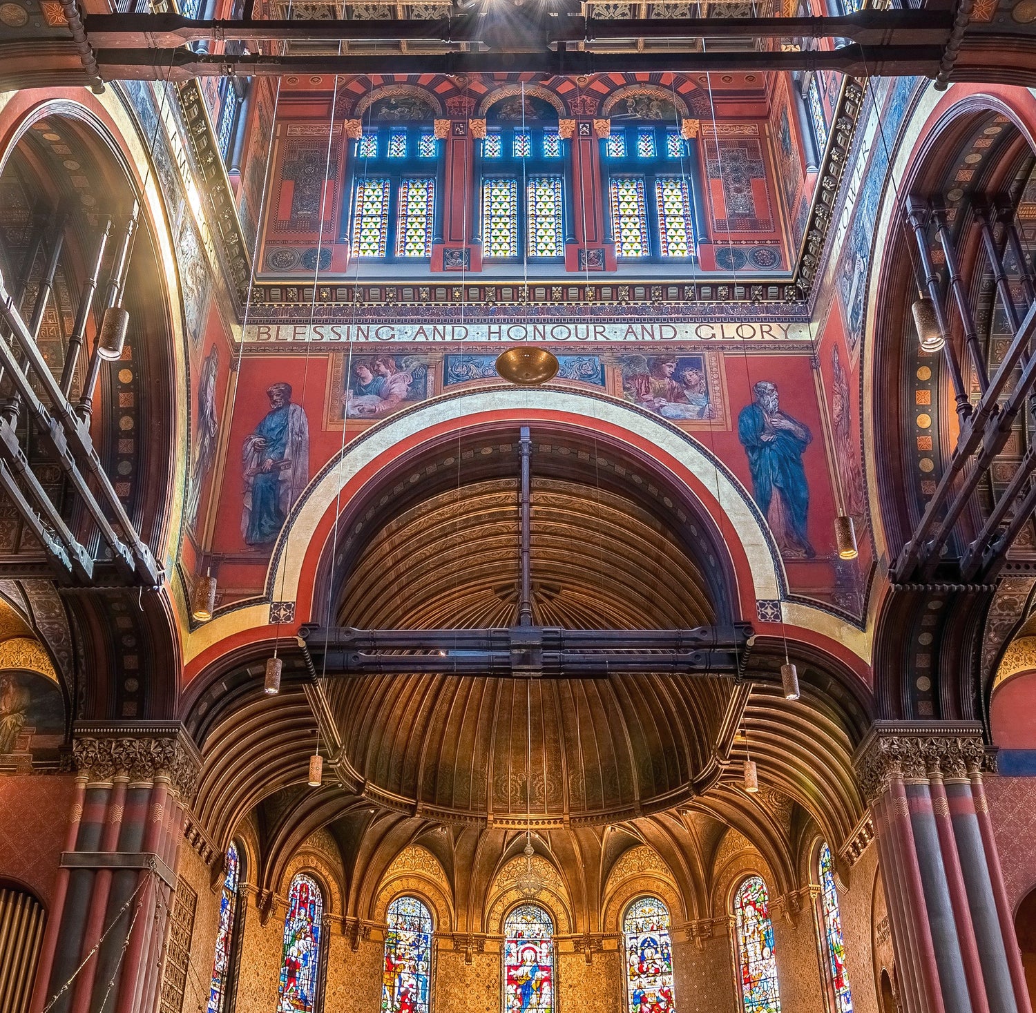 The majestic interior of Trinity Church, Copley Square, Boston