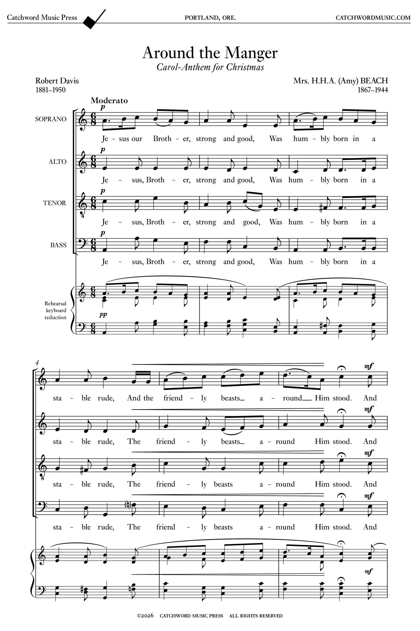 Beach — Around the Manger [SATB]