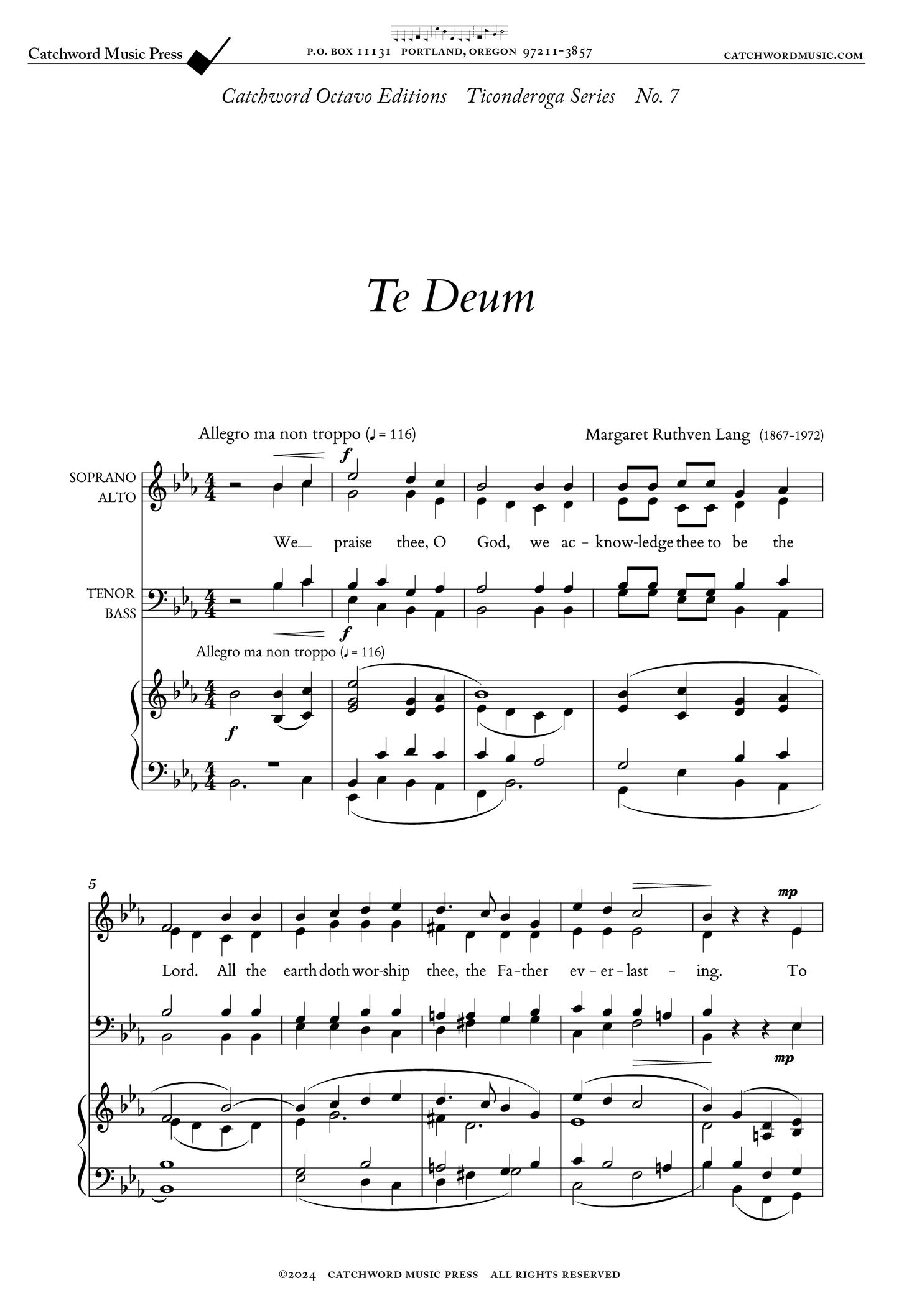Lang — Te Deum [SATB + organ]