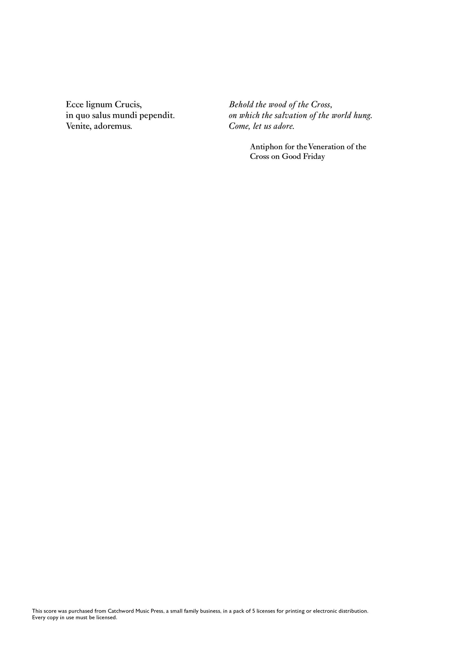 Webb — Ecce lignum Crucis [SATB with divisions]