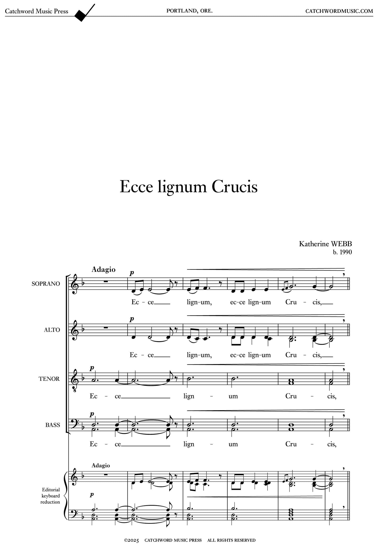 Webb — Ecce lignum Crucis [SATB with divisions]