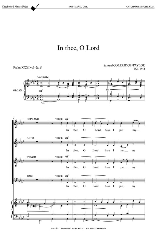Coleridge-Taylor — In thee, O Lord [SATB + organ]
