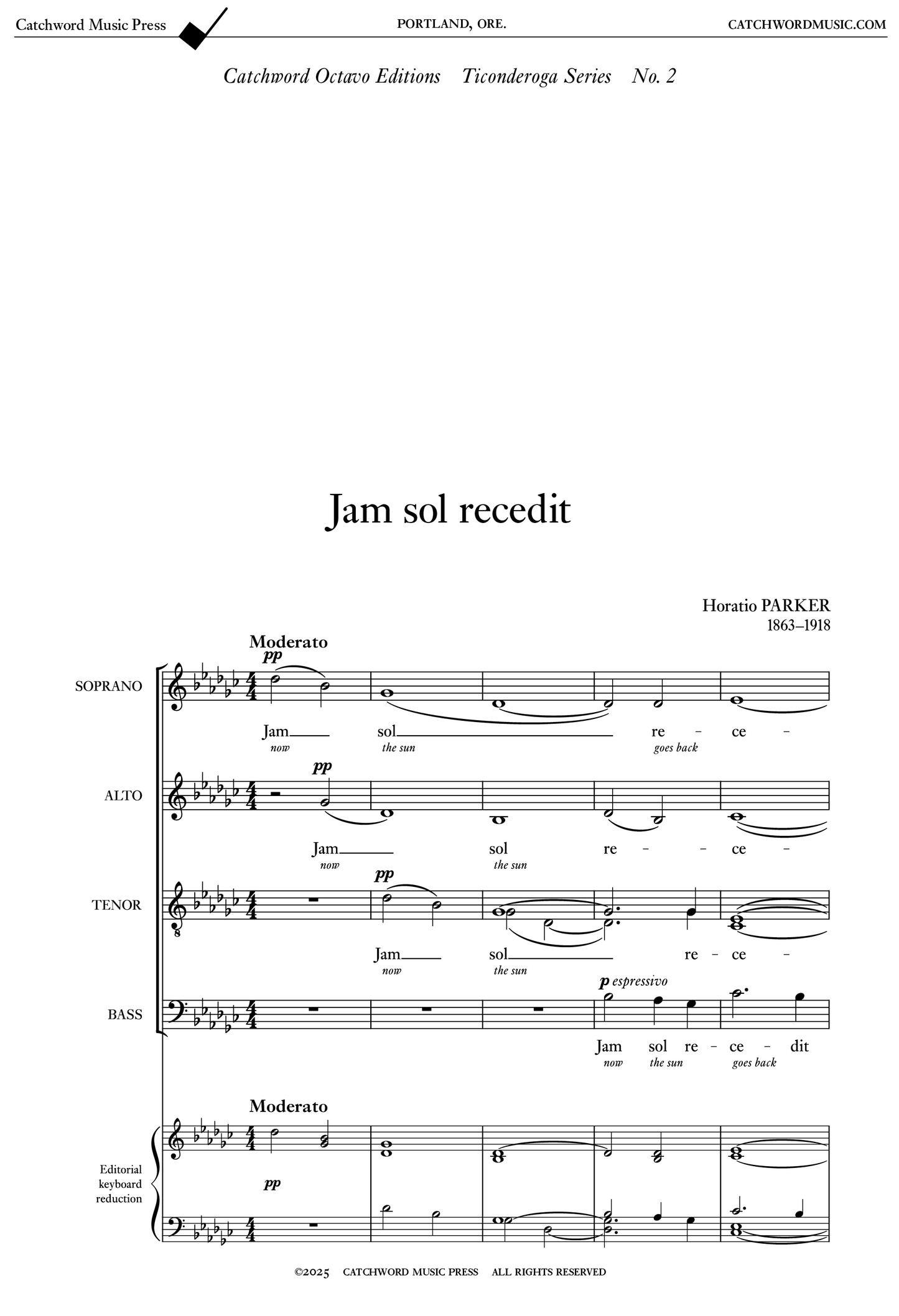 Parker — Jam sol recedit [SATB]