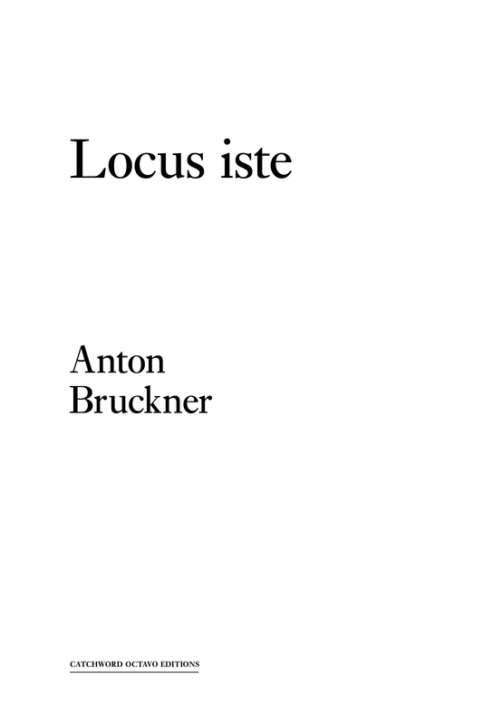 Bruckner — Locus iste [SATB]