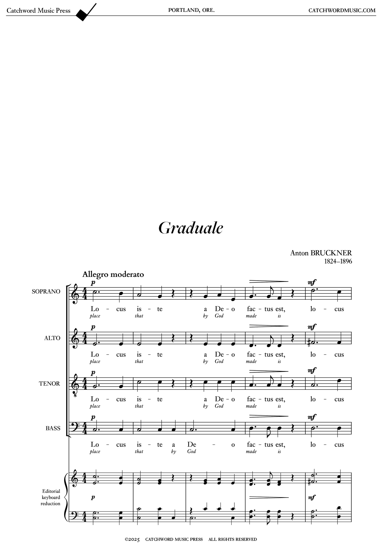 Bruckner — Locus iste [SATB]