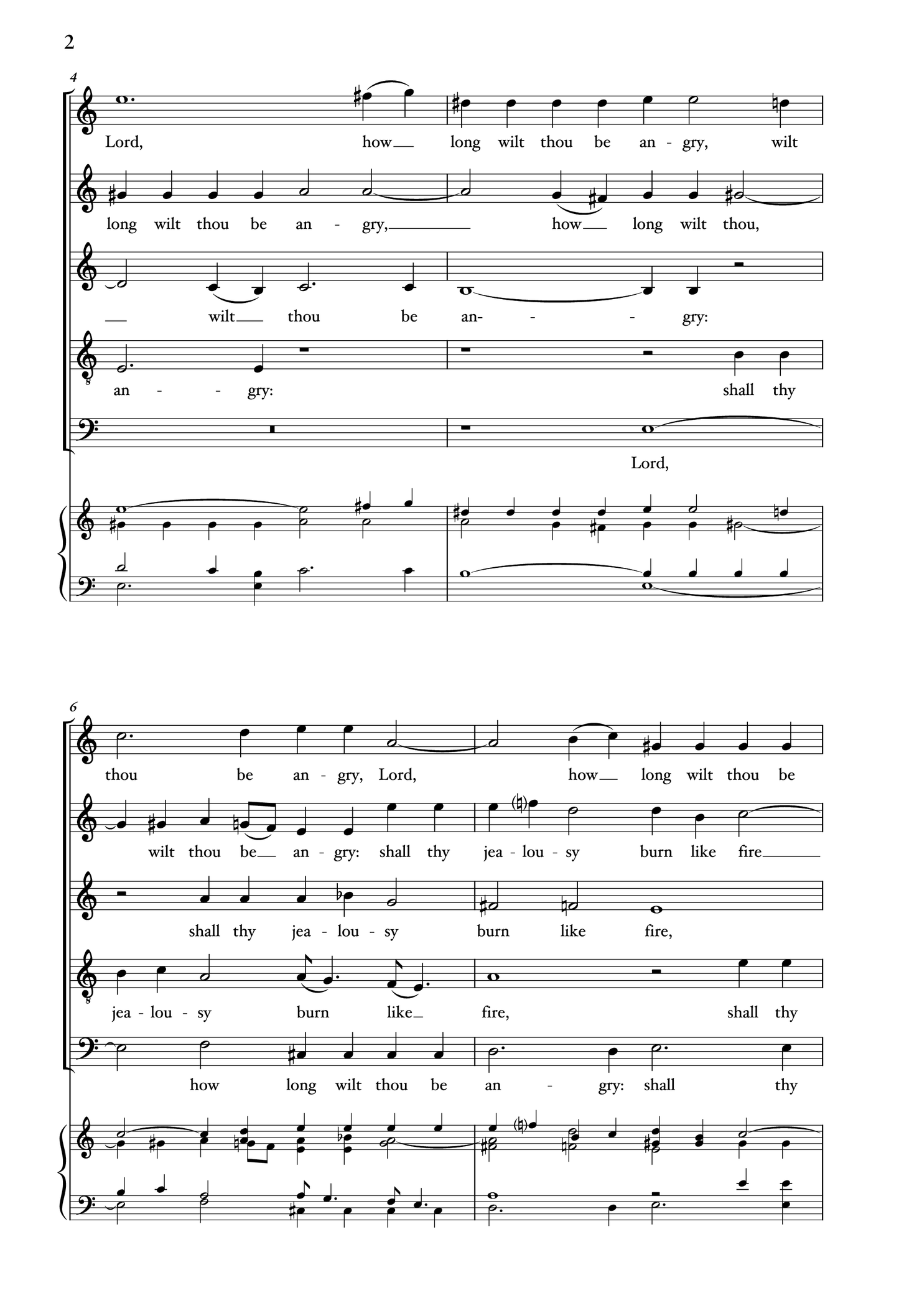 Purcell — Lord, how long wilt thou be angry [SSATB]