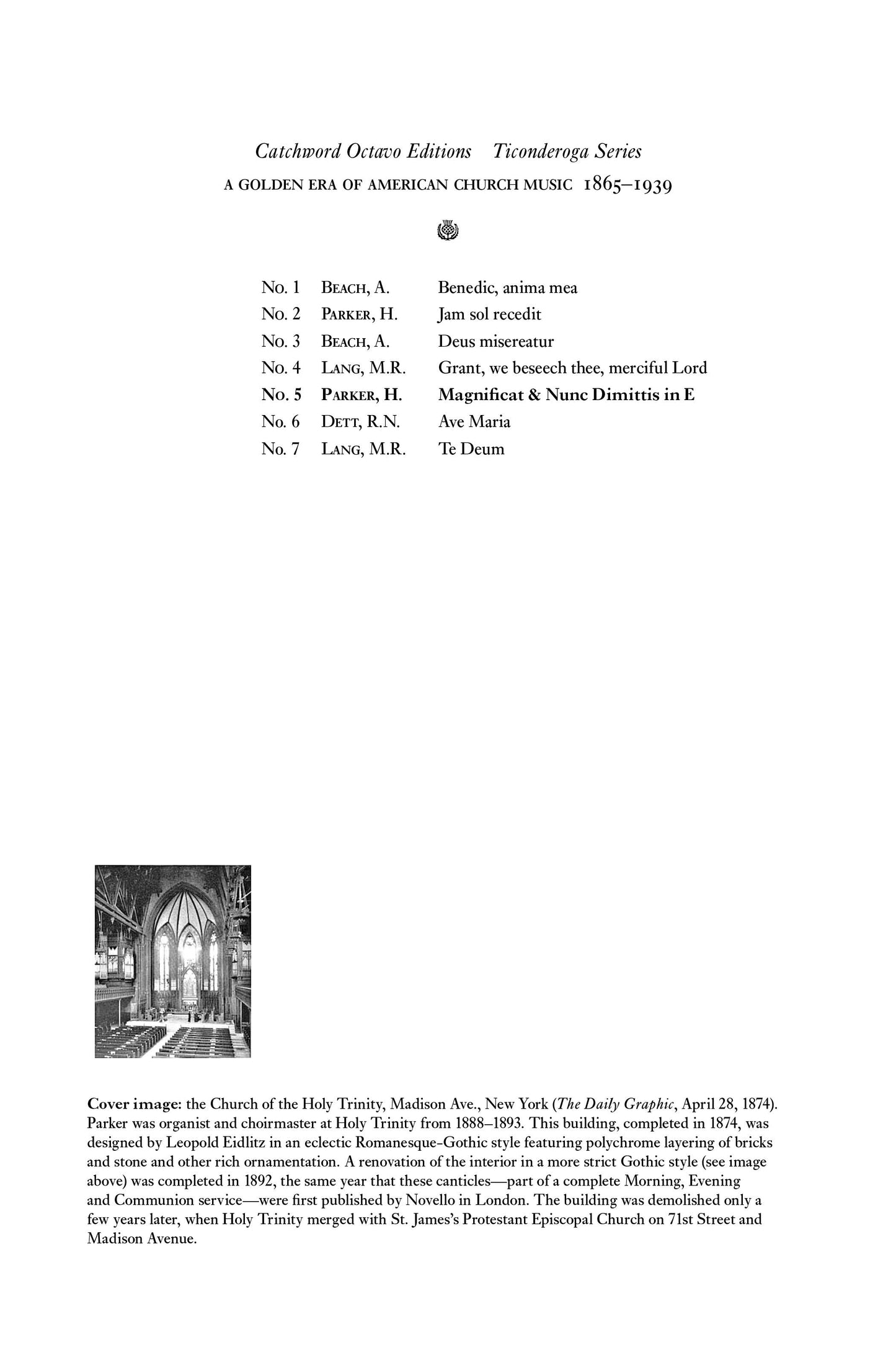 Parker — Magnificat & Nunc Dimittis in E major