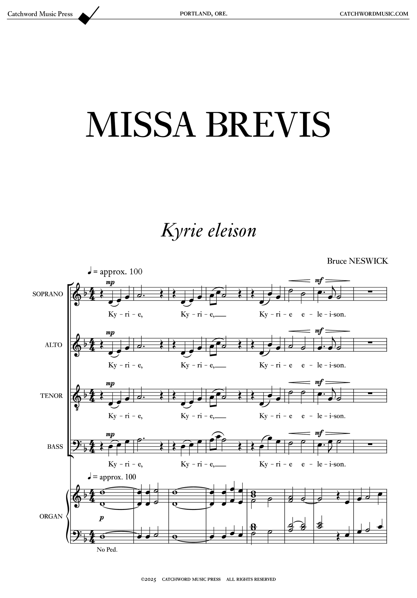 Neswick — Missa Brevis [SATB + organ]