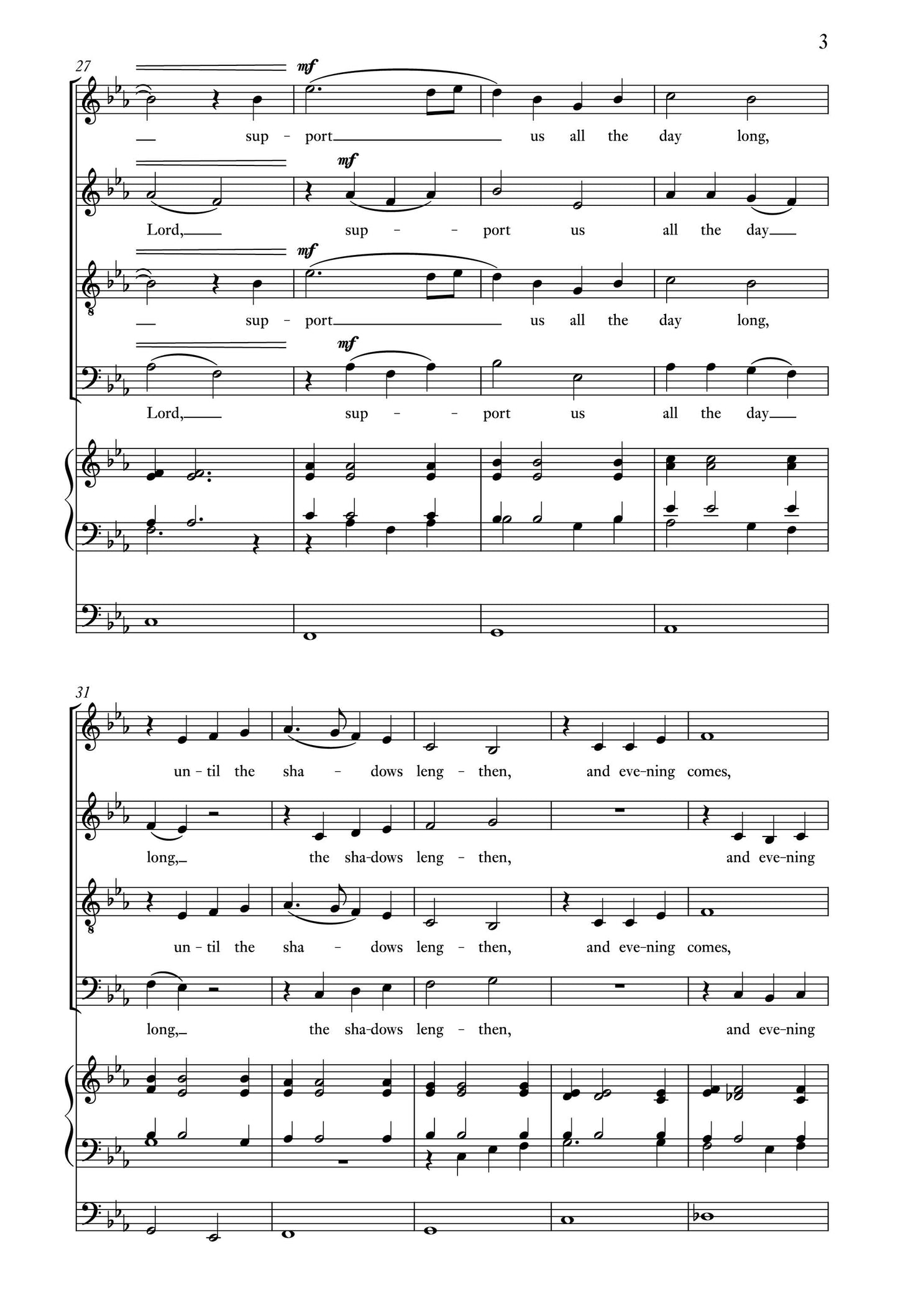 Webb — O Lord, support us [SATB + organ]
