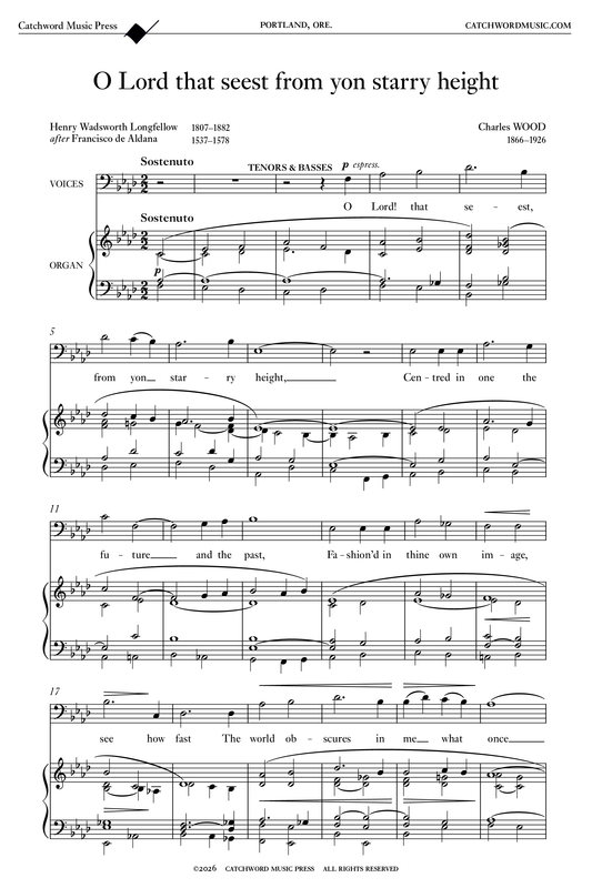 Wood — O Lord that seest from yon starry height [SATB + organ]