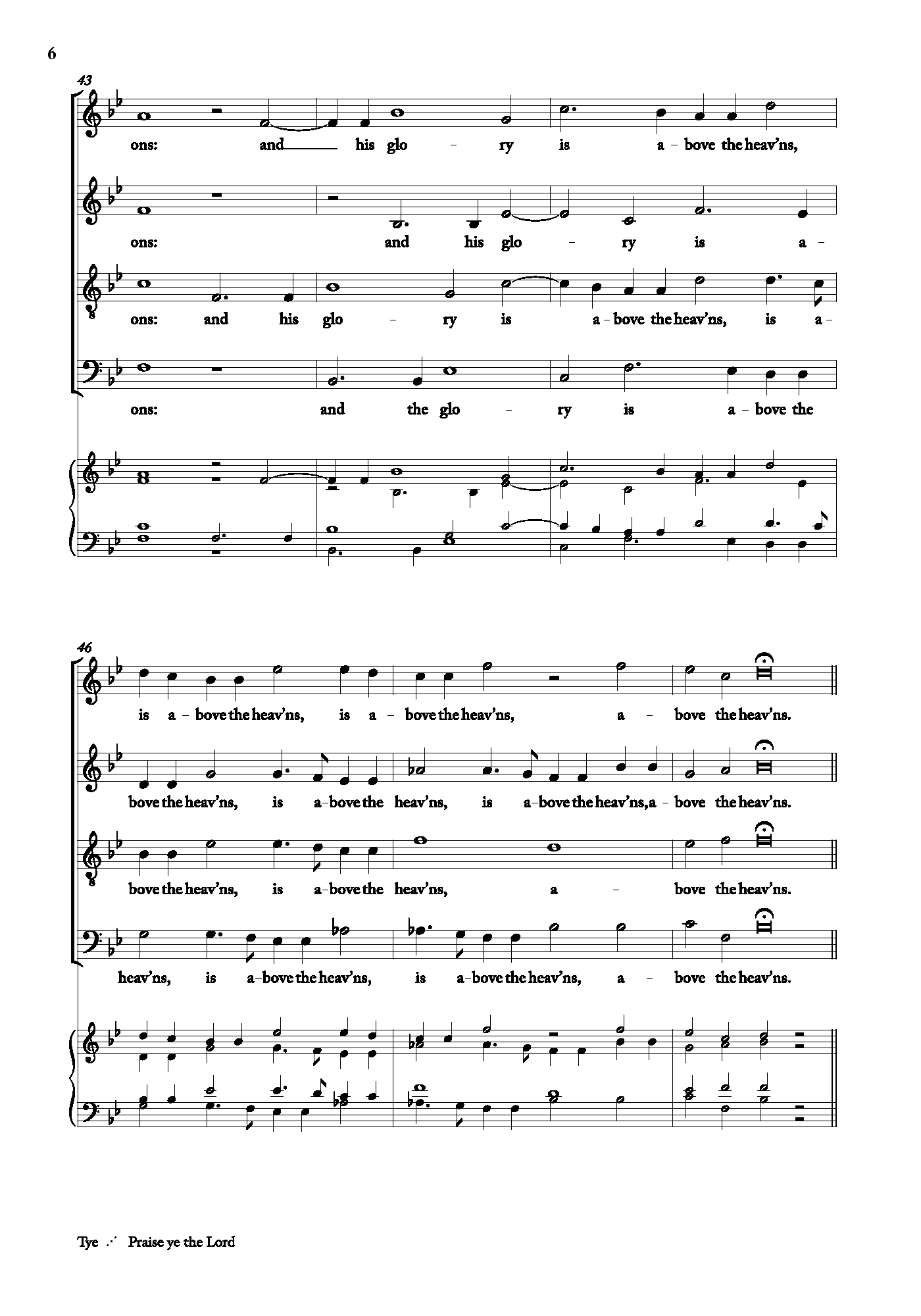 Tye — Praise ye the Lord, ye children [SATB]