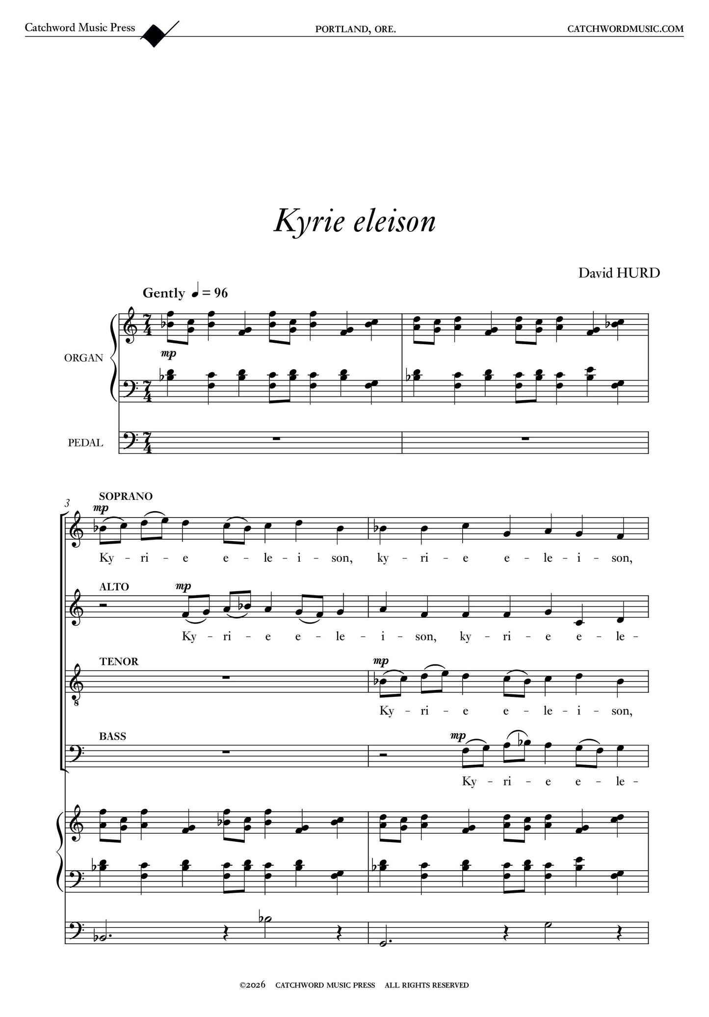 Hurd — Saint Mark's Mass [SATB + organ]