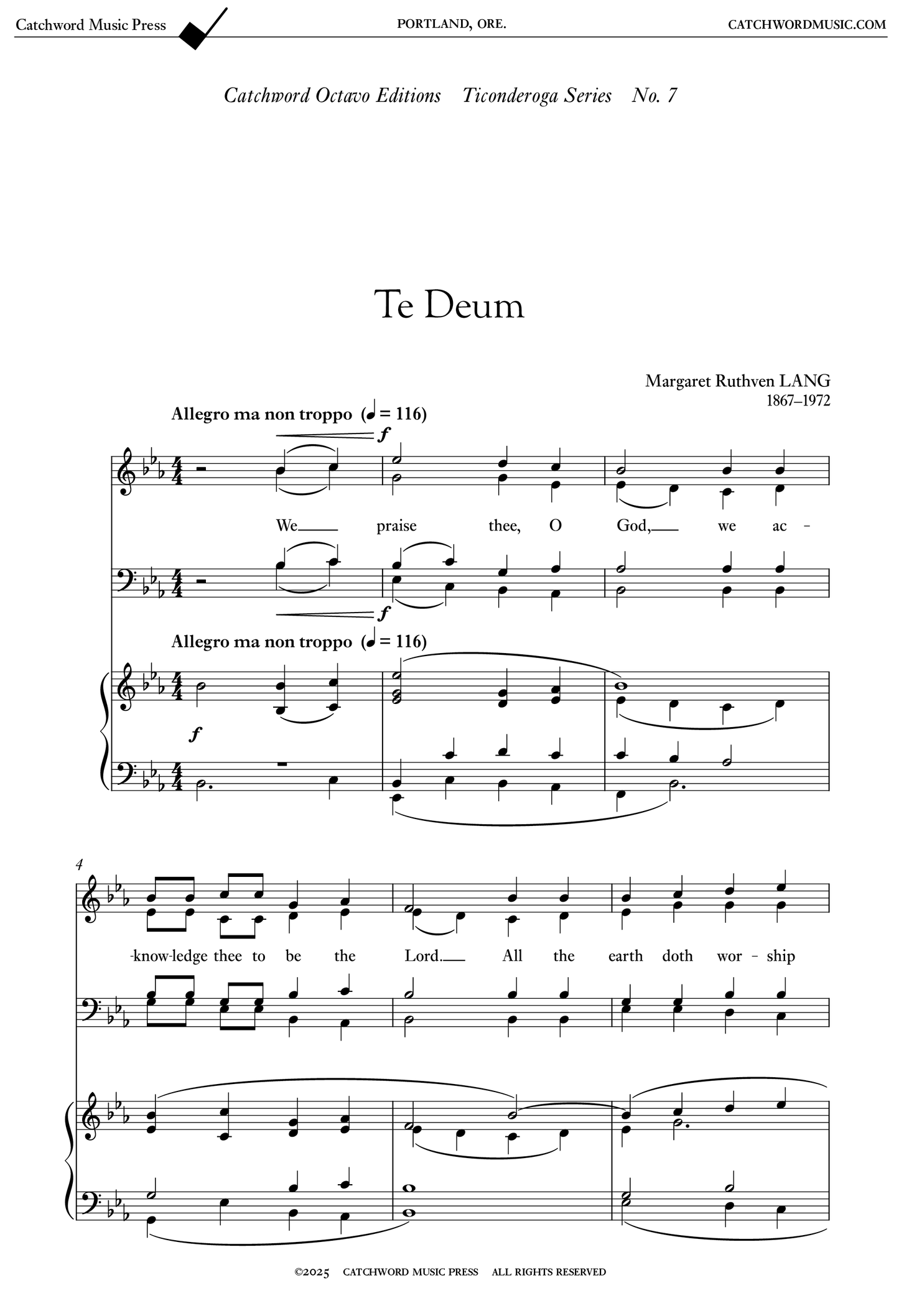 Lang — Te Deum [SATB + organ]