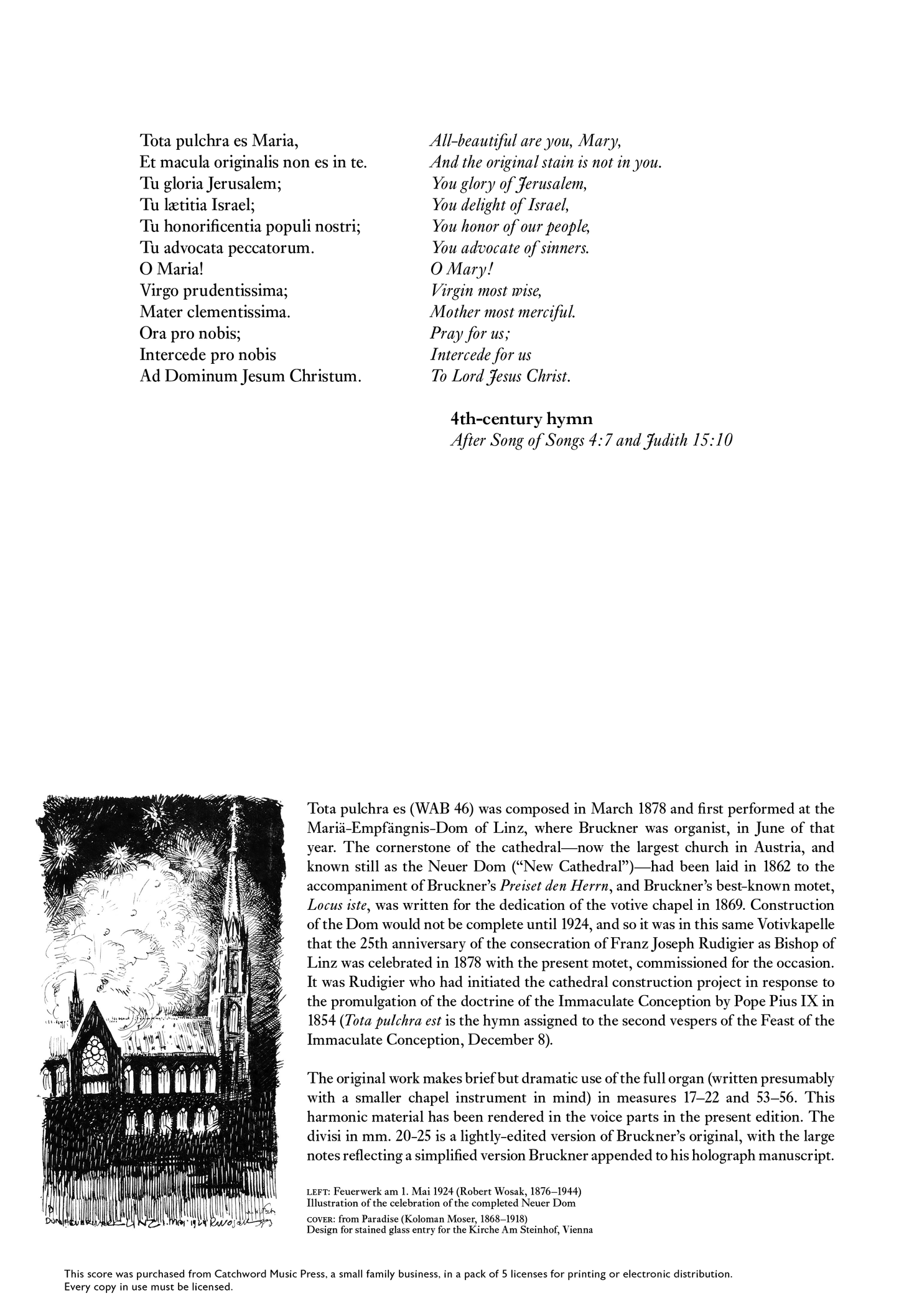 Bruckner — Tota pulchra es [SATB]