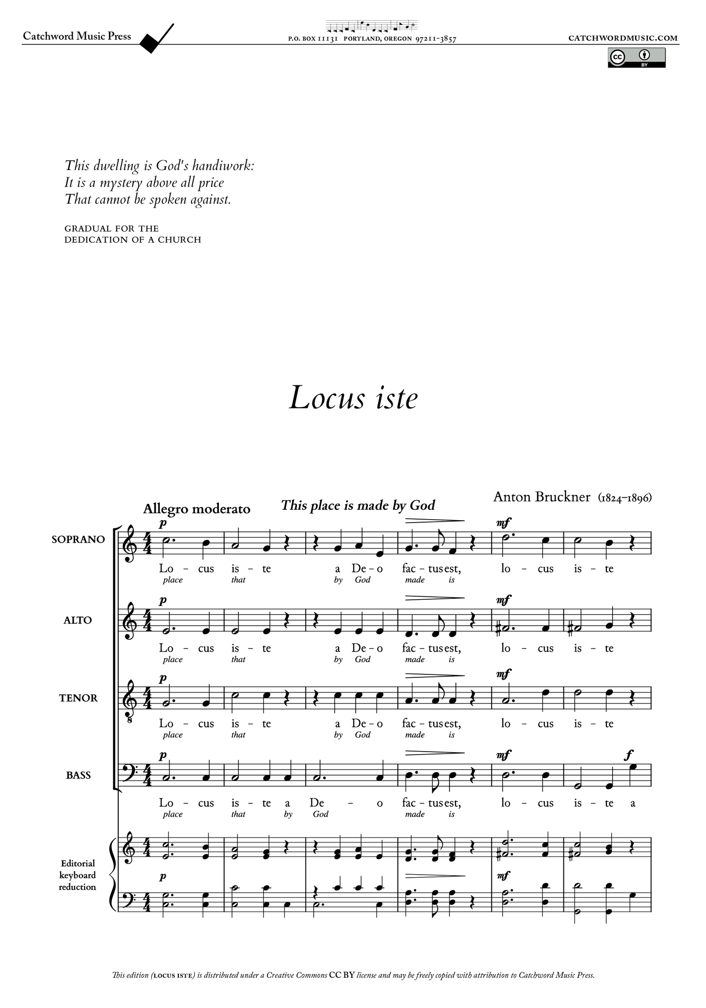 Bruckner — Locus iste [SATB]