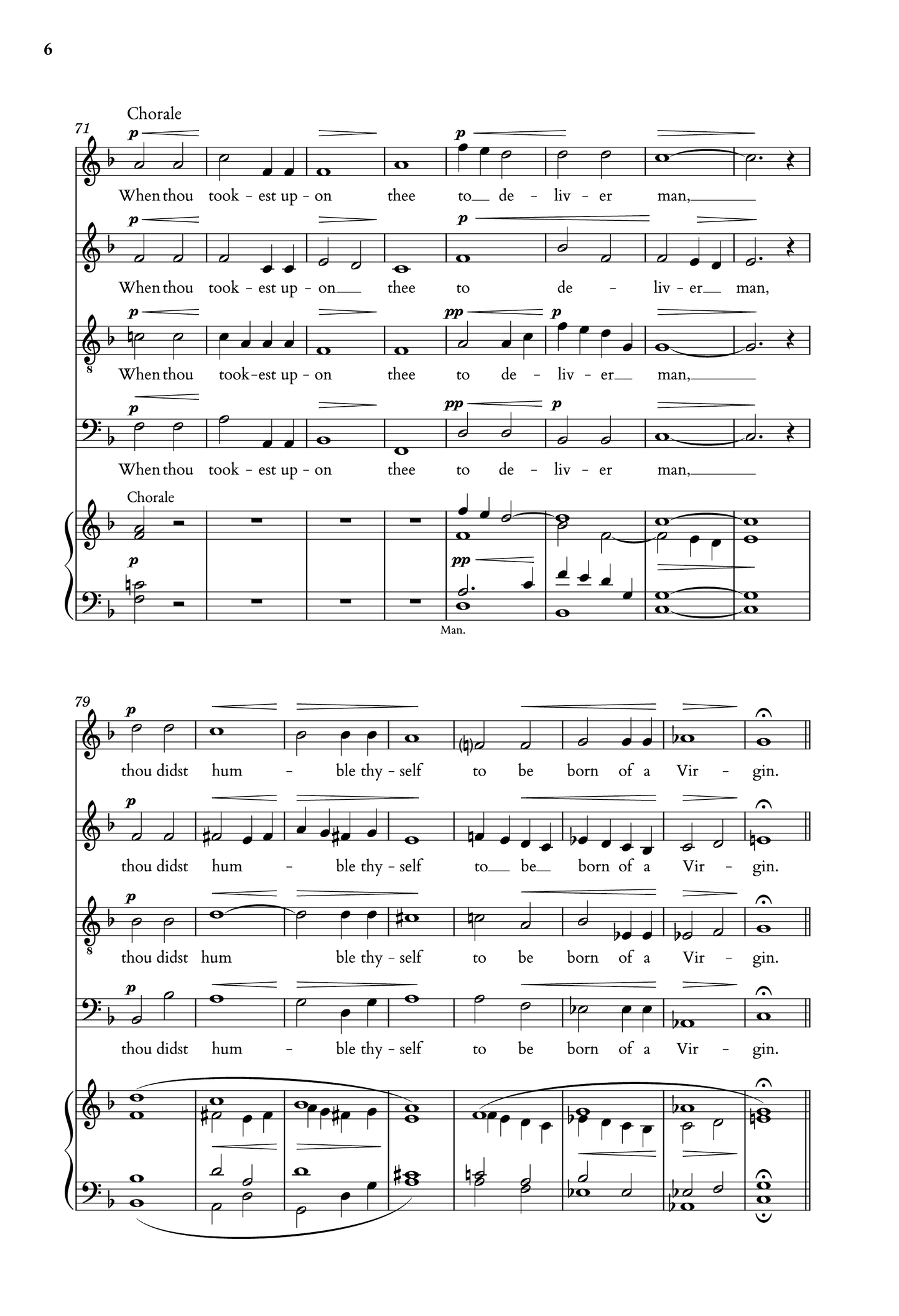 Lang — Te Deum [SATB + organ]